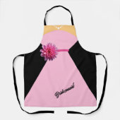 Bruidsmeisje jurk roze met roze bloem personaliser schort (Voorkant)