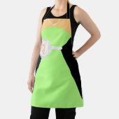 Bruidsmeisje Jurk Sage Groen met een Crème Bloem Schort (Insitu)