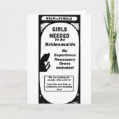 Bruidsmeisje kaart (Voorkant)