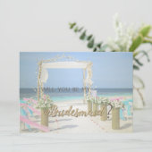 Bruidsmeisje kaart 'Beach Arbor Floral Wedding' (Staand voorkant)