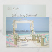 Bruidsmeisje kaart 'Beach Arbor Floral Wedding' (Voorkant / Achterkant)