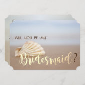 Bruidsmeisje kaart met schelp (Voorkant / Achterkant)