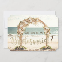 Bruidsmeisje kaart Strand Huwelijk prieel Rozen