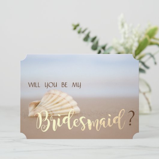 Bruidsmeisje kaart Strand Schelp (Staand voorkant)