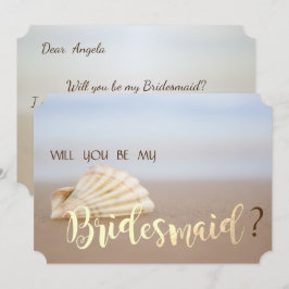 Bruidsmeisje kaart strand schelp