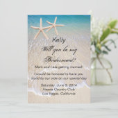 Bruidsmeisje kaart voor Starfish Beach Wedding (Staand voorkant)