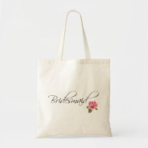 Bruidsmeisje kalligrafie en Roos Tote Bag