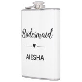 Bruidsmeisje kalligrafie hart gepersonaliseerde br heupfles (Links)