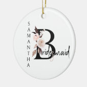 Bruidsmeisje Keepsake Boho Floral Letter Keramisch Ornament (Links)