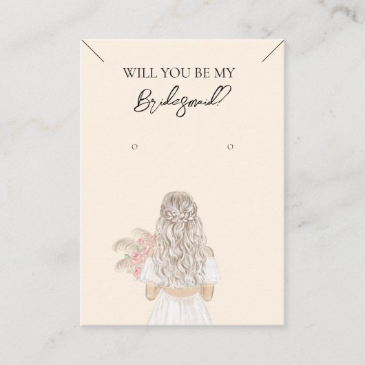 Bruidsmeisje Ketting & Oorbel Sieraden Display Kaa Visitekaartje (Voorkant)