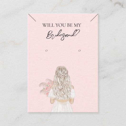 Bruidsmeisje Ketting & Oorbel Sieraden Display Kaa Visitekaartje (Voorkant)