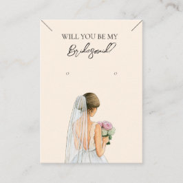 Bruidsmeisje Ketting & Oorbel Sieraden Display Kaa Visitekaartje