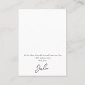 Bruidsmeisje Ketting & Oorbel Sieraden Display Kaa Visitekaartje (Achterkant)