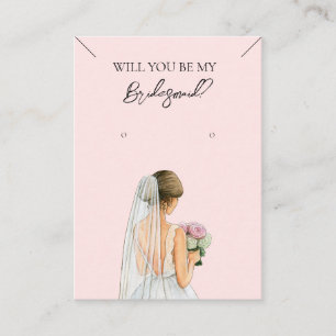 Bruidsmeisje Ketting & Oorbel Sieraden Display Kaa Visitekaartje