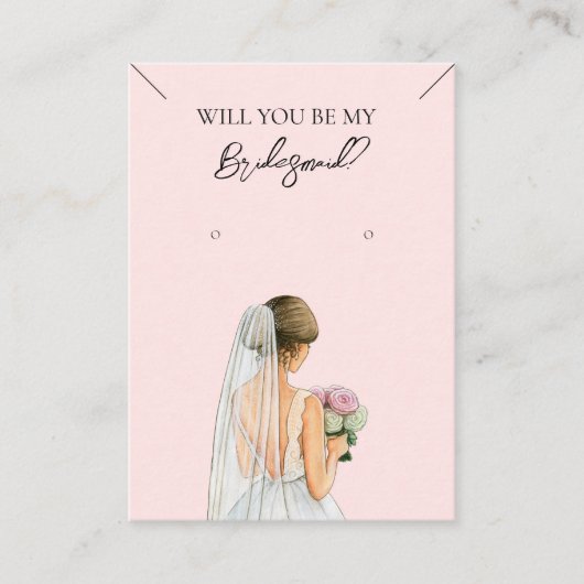 Bruidsmeisje Ketting & Oorbel Sieraden Display Kaa Visitekaartje (Voorkant)