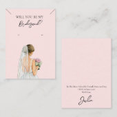 Bruidsmeisje Ketting & Oorbel Sieraden Display Kaa Visitekaartje (Voorkant / Achterkant)