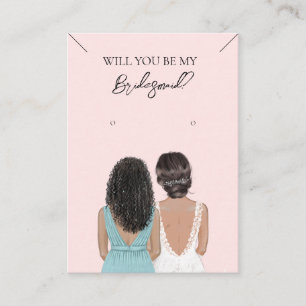 Bruidsmeisje Ketting & Oorbel Sieraden Display Kaa Visitekaartje
