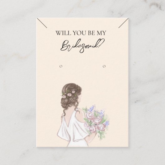 Bruidsmeisje Ketting & Oorbel Sieraden Display Kaa Visitekaartje (Voorkant)