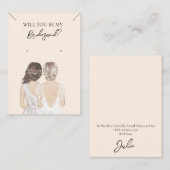 Bruidsmeisje Ketting & Oorbel Sieraden Display Kaa Visitekaartje (Voorkant / Achterkant)