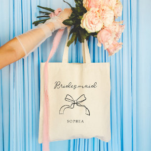 bruidsmeisje   Kies een kleur Coquette Bow Tote Bag