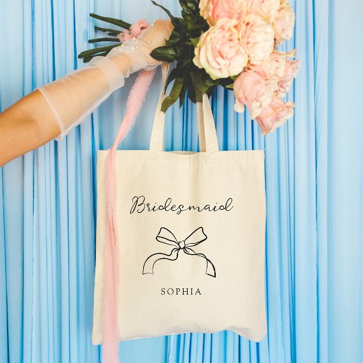 bruidsmeisje | Kies een kleur Coquette Bow Tote Bag