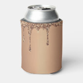 Bruidsmeisje Koper Gouden Drip Glitter Bruiloften Blikjeskoeler (Blikje Achterkant)
