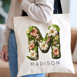 Bruidsmeisje Landelijke Tuin Monogram Moederdag Tote Bag