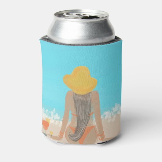 Bruidsmeisje Lange Haren Bruiloft Feest Blikjeskoeler (Blikje Achterkant)