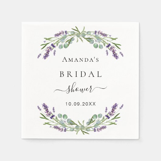 Bruidsmeisje lavendel eucalyptus groen servet (Voorkant)