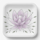 Bruidsmeisje Leaf en Roze Lotus Feest Papieren Bordje (Voorkant)