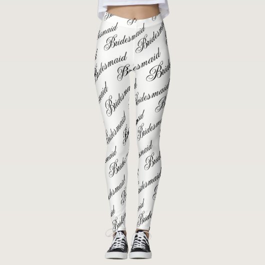 Bruidsmeisje Leggings - Wit en Zwart (Voorkant)