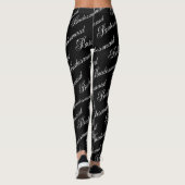 Bruidsmeisje Leggings - Zwart op Wit (Achterkant)