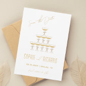 Bruidsmeisje Lint Champagne Toren Fontein Bruiloft Save The Date