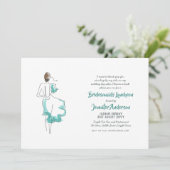 Bruidsmeisje lunch, thee, brunch uitnodigingen chi (Staand voorkant)