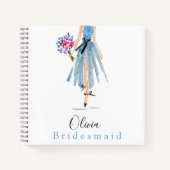 Bruidsmeisje Maid of Honor Mode Rok Flowers Notitieboek (Voorkant)