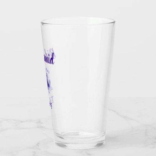 Bruidsmeisje met blauwe bloemen glas (Links)