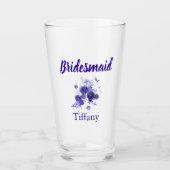 Bruidsmeisje met blauwe bloemen glas (Voorkant)