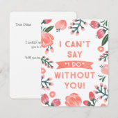 Bruidsmeisje met bloemen | Bruidsmeisje Kaart (Voorkant / Achterkant)