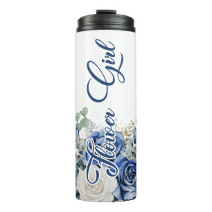 Bruidsmeisje met bloemen thermosbeker