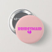 bruidsmeisje met hart ronde button 5,7 cm (Voorkant /achterkant)