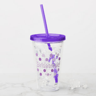 Bruidsmeisje met huwelijksdatum naam acryl tumbler drinkbeker