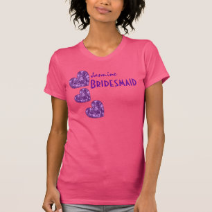 Bruidsmeisje met PAARSE CAMO Patroon Harten V20 T-shirt