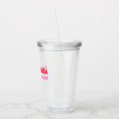 Bruidsmeisje Minimal Rood en Roze Bachelorette Acryl Drinkbeker (Links)