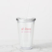 Bruidsmeisje Minimal Rood en Roze Bachelorette Acryl Drinkbeker (Achterkant)