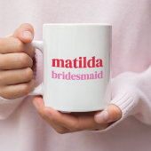 Bruidsmeisje Minimal Rood en Roze Bachelorette Koffiemok