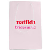 Bruidsmeisje Minimal Rood en Roze Bachelorette Medium Cadeauzakje (Voorkant)