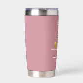 bruidsmeisje | Minimale scriptnaam Gold Heart Pink Geïsoleerde Drinkbeker (Voorkant)