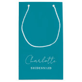 bruidsmeisje | Minimalistisch script Ocean Calm Bl Klein Cadeauzakje (Achterkant)