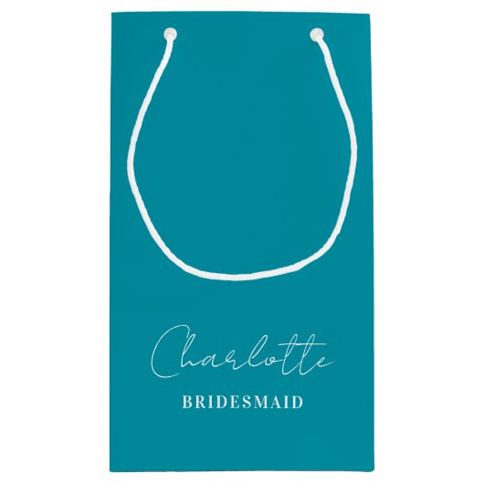bruidsmeisje | Minimalistisch script Ocean Calm Bl Klein Cadeauzakje (Achterkant)