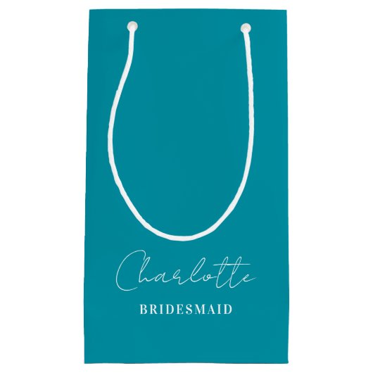 bruidsmeisje | Minimalistisch script Ocean Calm Bl Klein Cadeauzakje (Voorkant)